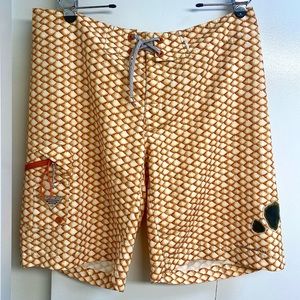 Columbia men's swimsuit with Spot Tail Bass pattern in size 36” waist.